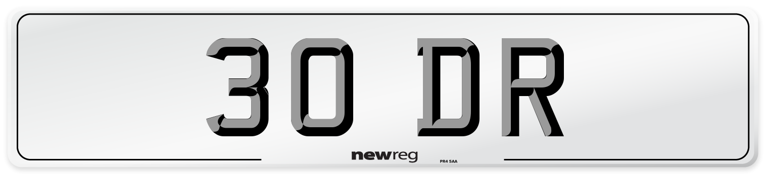 30 DR Number Plate from New Reg